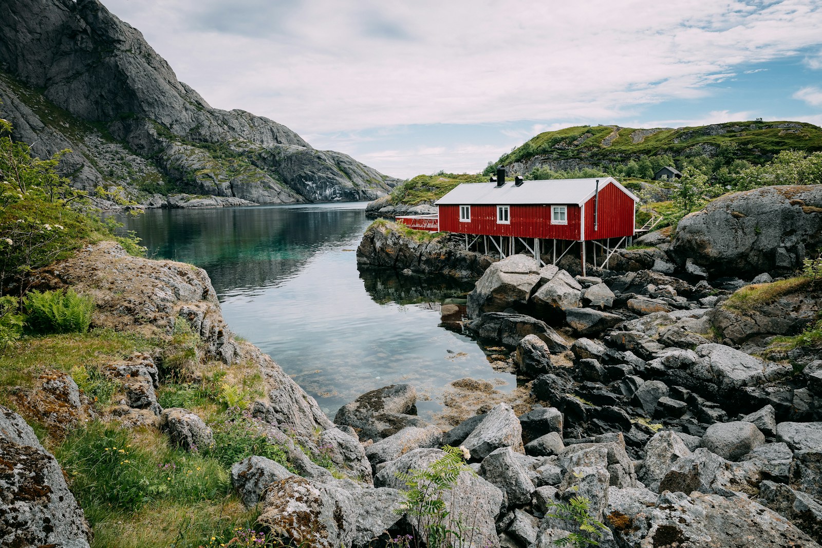 A wilderness lodge on a Norwegian fjord
